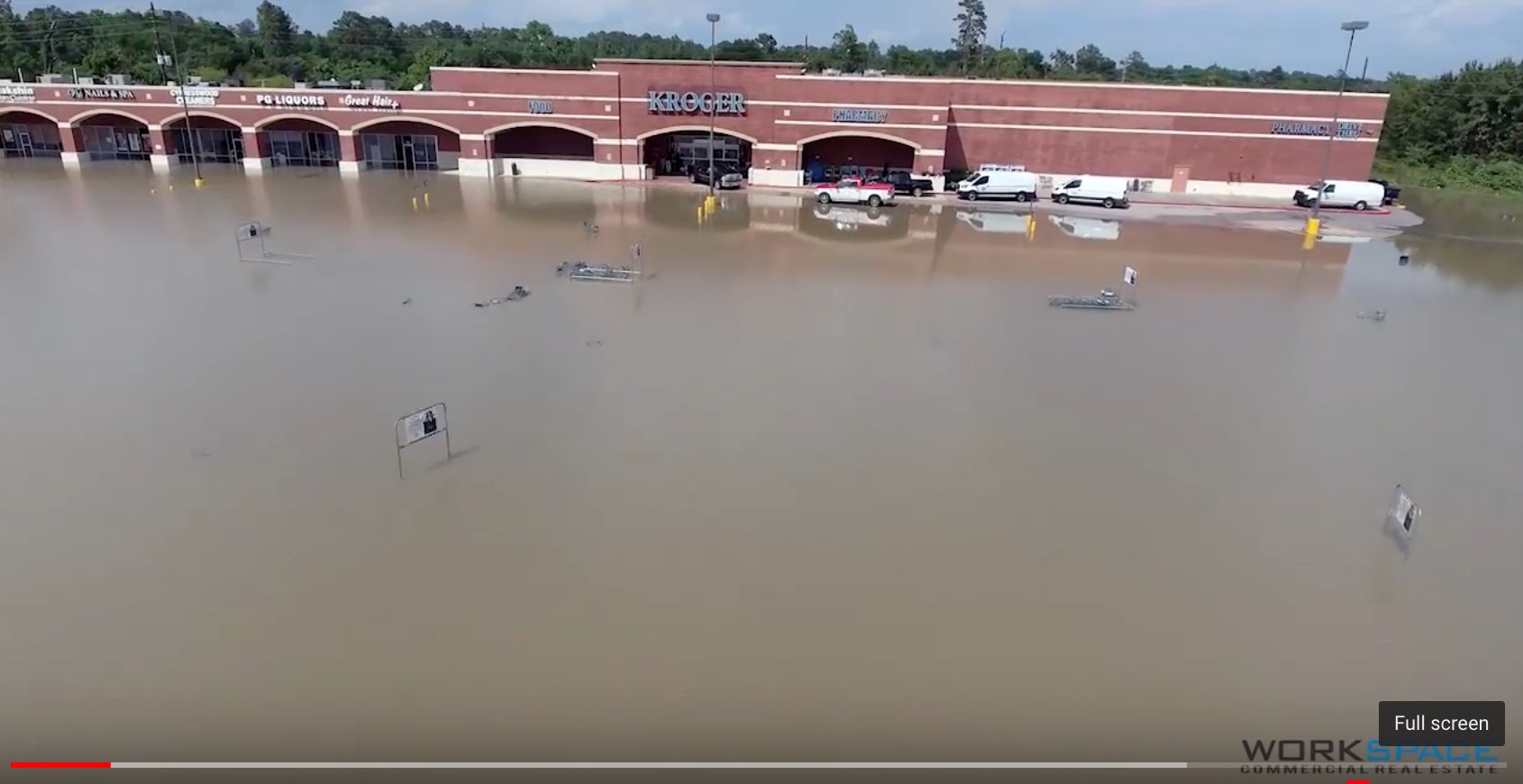 Flooding image of Kroger at 249 Tomball Parkway and Cypresswood - April 19, 2016.